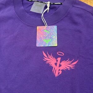 Puma Purple Tee with Pink Angel Graphic